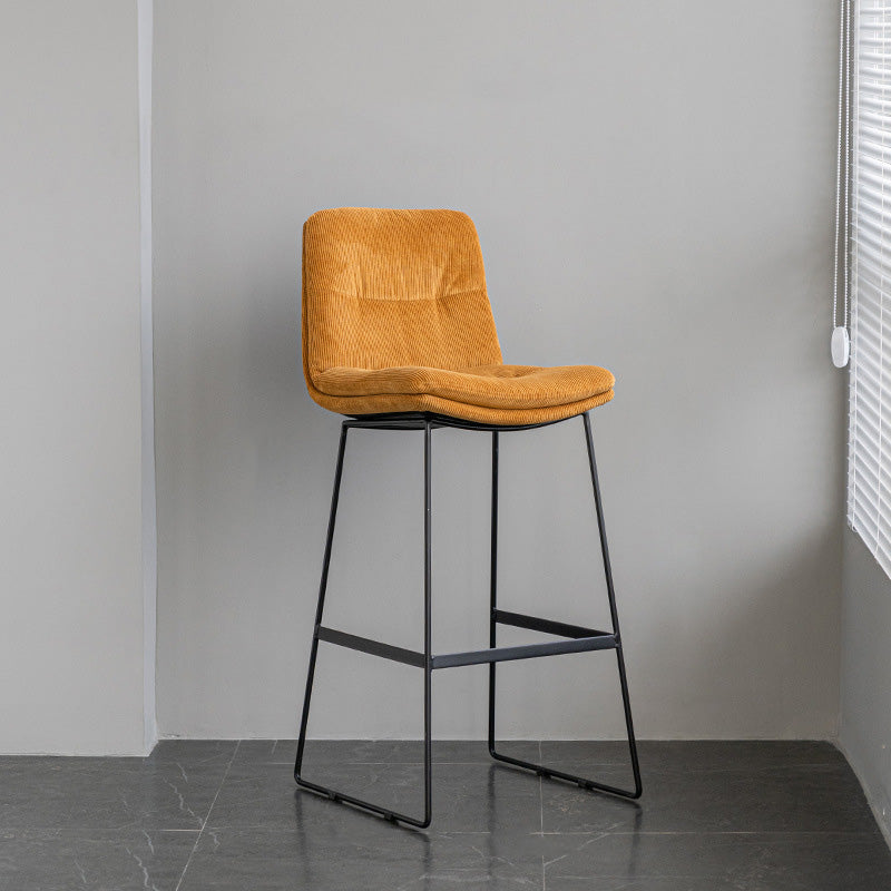 Scandinavian Armless Beauty Salon Stool Matte Finish Upholstered Bar Stools