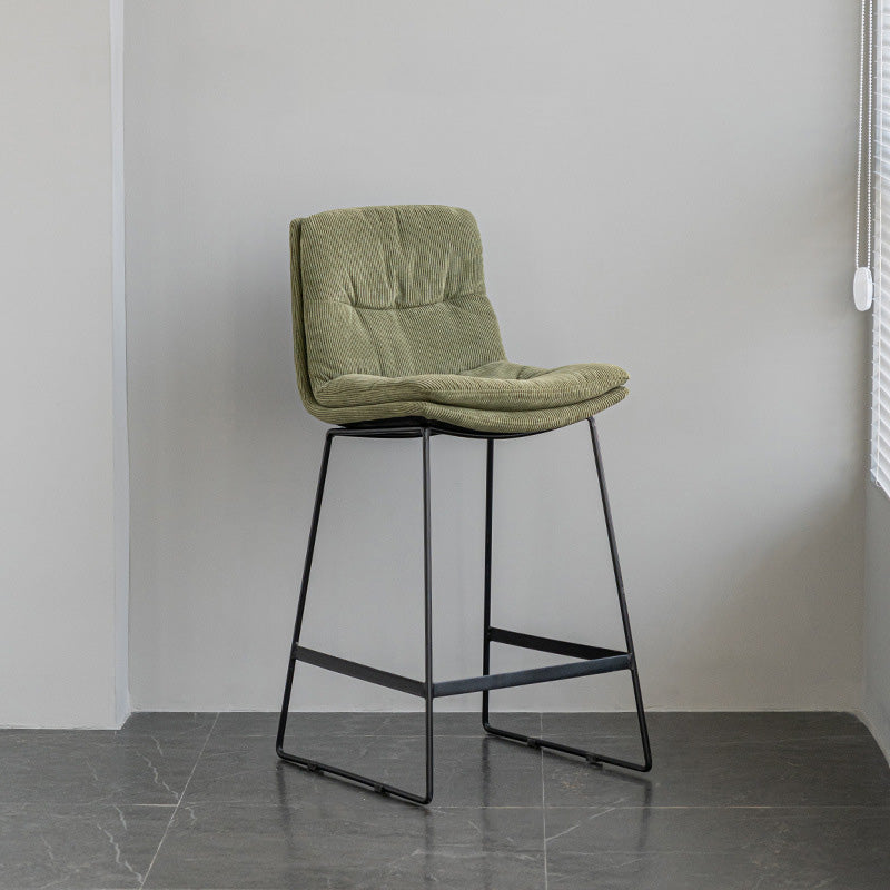 Scandinavian Armless Beauty Salon Stool Matte Finish Upholstered Bar Stools
