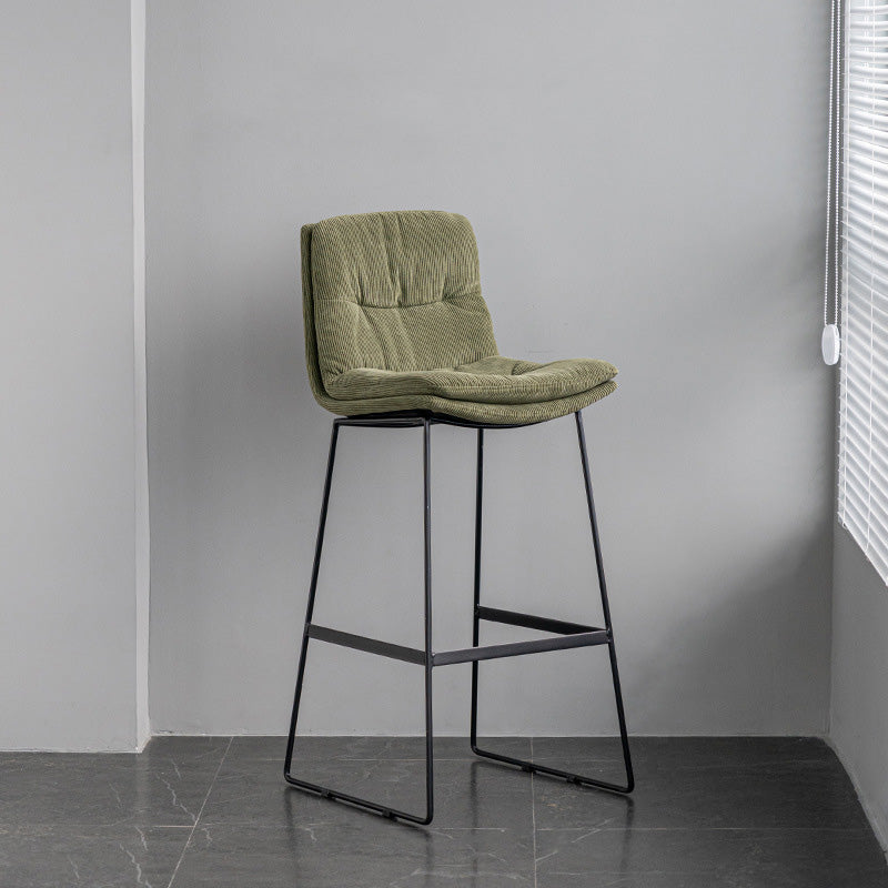 Scandinavian Armless Beauty Salon Stool Matte Finish Upholstered Bar Stools