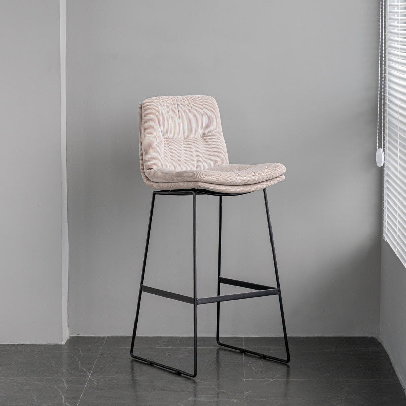 Scandinavian Armless Beauty Salon Stool Matte Finish Upholstered Bar Stools
