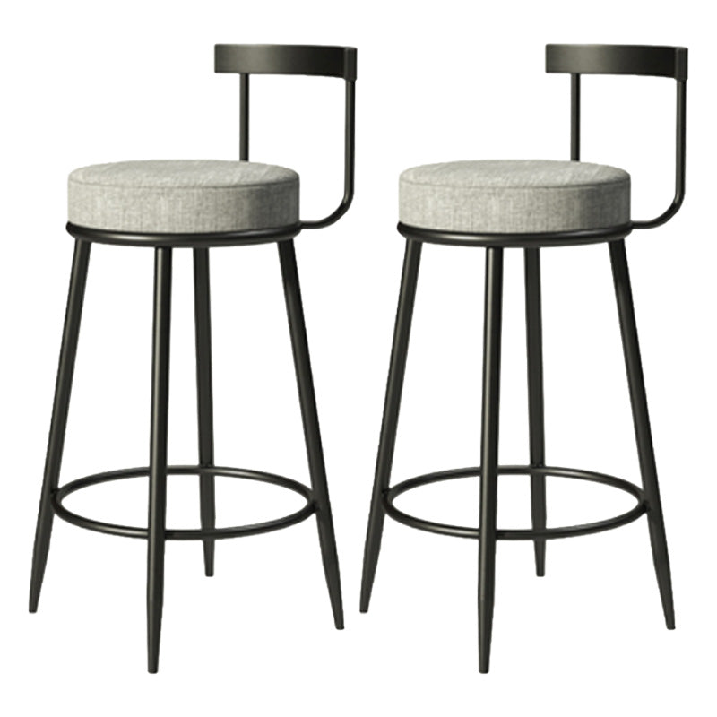 Modern Armless Backrest Counter Stool Iron Cashier Bar Stool with Cushion and Pedal