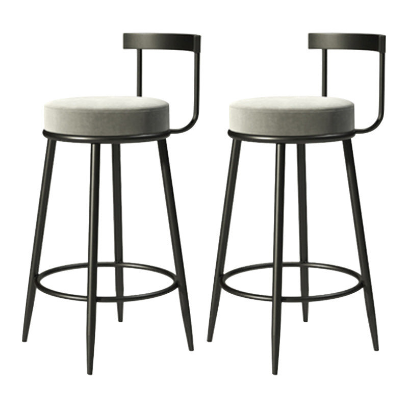 Modern Armless Backrest Counter Stool Iron Cashier Bar Stool with Cushion and Pedal