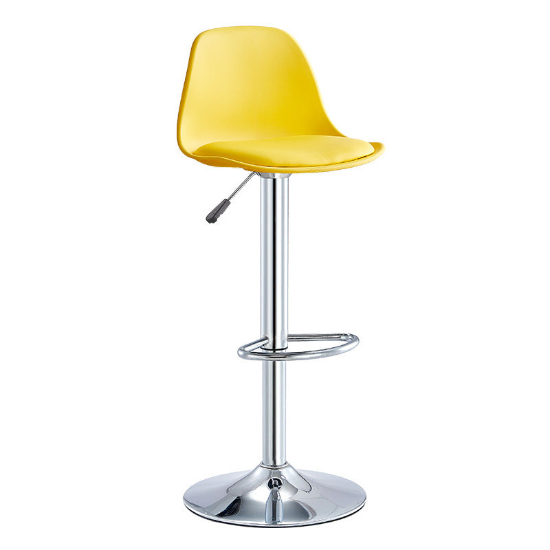 Contemporary Style Liftable Bar-stool Plastic Counter Bar Stool with Metal Legs