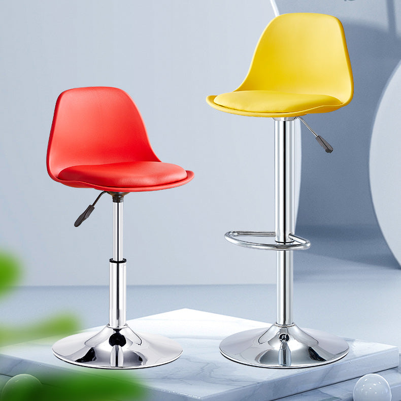 Contemporary Style Liftable Bar-stool Plastic Counter Bar Stool with Metal Legs