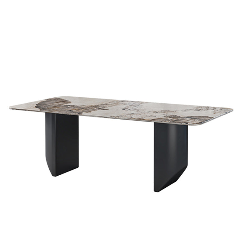 Modern 1/2/5/7 Pieces Dining Set Sintered Stone Dining Table with Leather Chairs