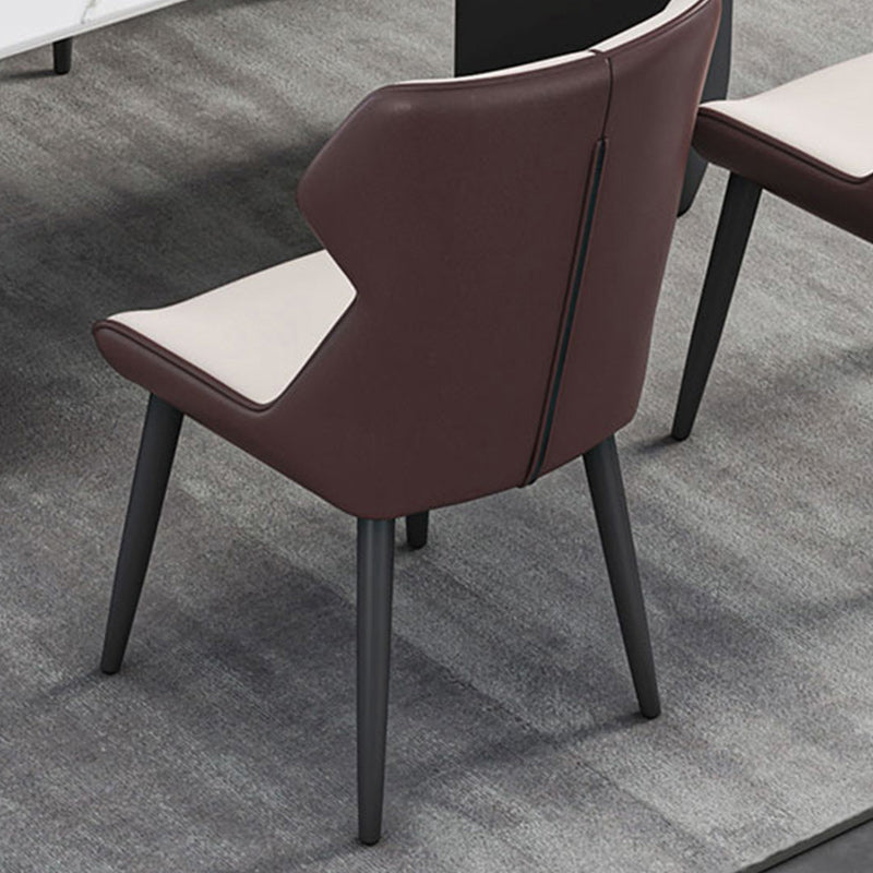 Modern 1/2/5/7 Pieces Dining Set Sintered Stone Dining Table with Leather Chairs