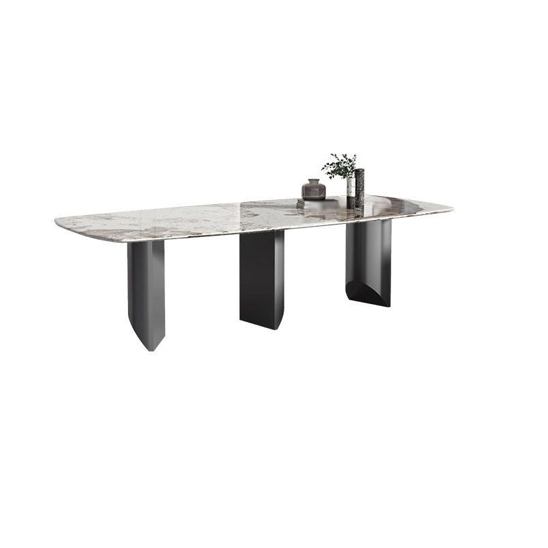 Designer Style 1/2/3 Pieces Dining Set Sintered Stone Dining Table with Leather Chairs
