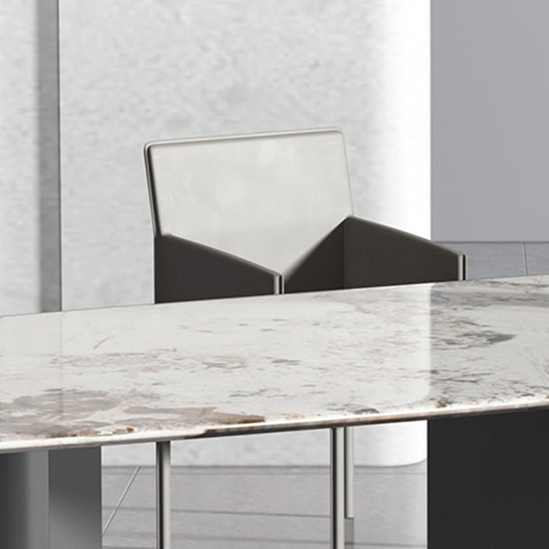 Designer Style 1/2/3 Pieces Dining Set Sintered Stone Dining Table with Leather Chairs