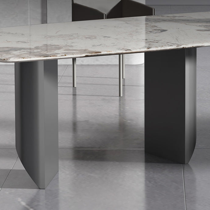 Designer Style 1/2/3 Pieces Dining Set Sintered Stone Dining Table with Leather Chairs