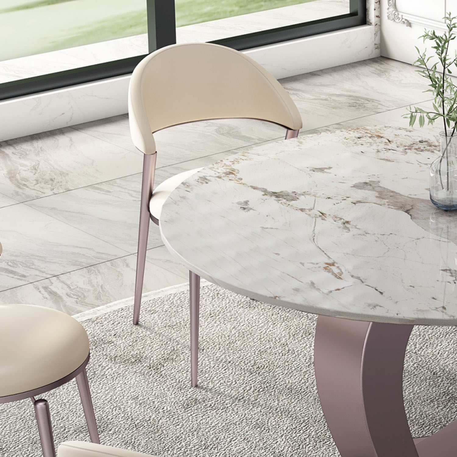1/2/5/7 Pcs Dining Table Set with Sintered Stone Top Dining Table Set with Chair