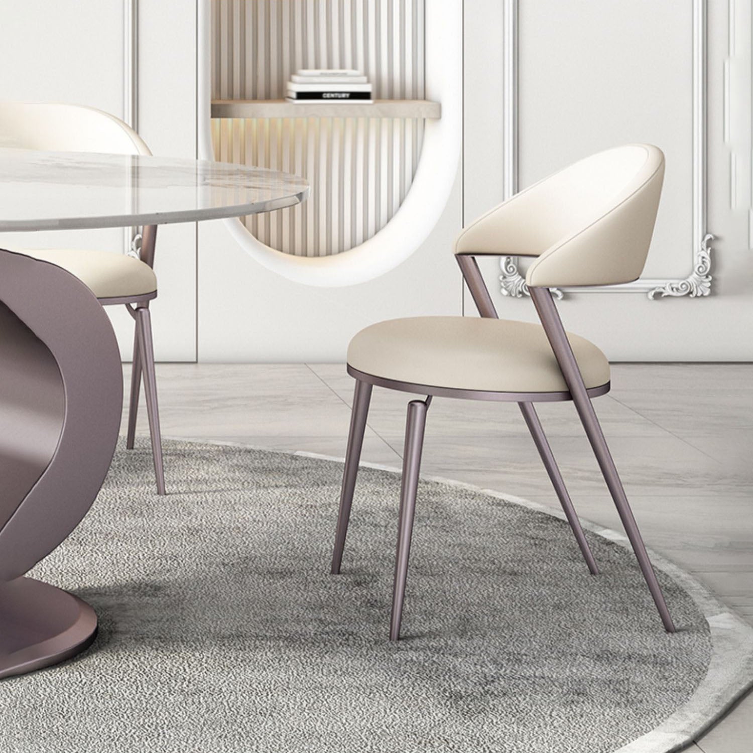 1/2/5/7 Pcs Dining Table Set with Sintered Stone Top Dining Table Set with Chair