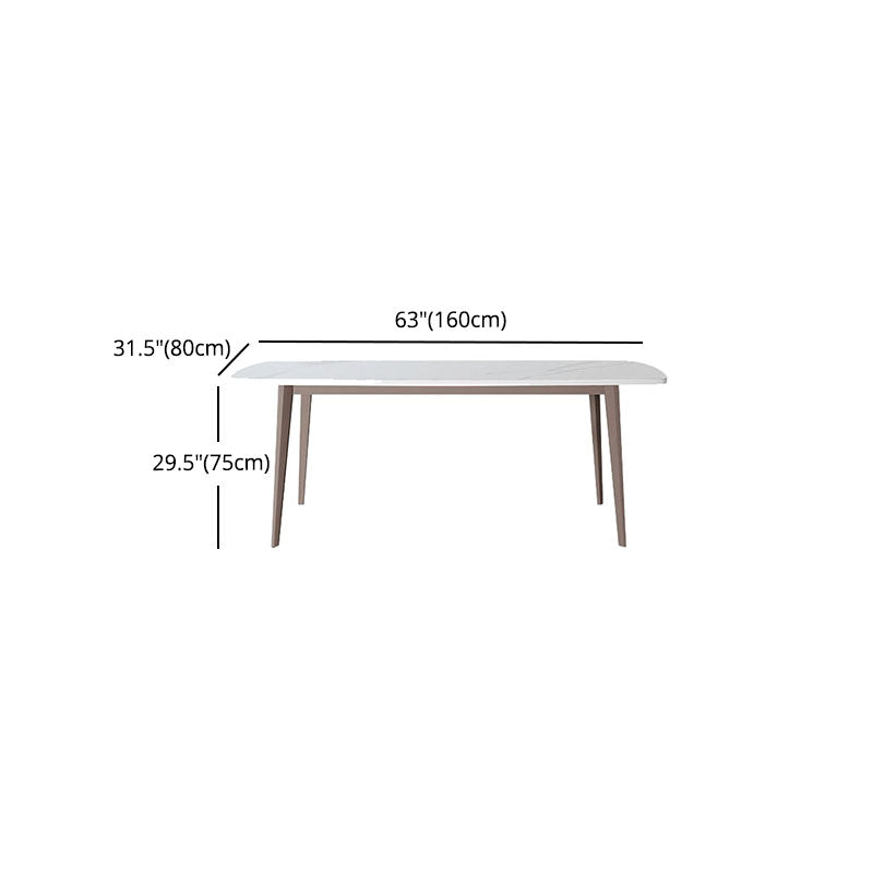 Nordic Dining Set 1/4/5 Pieces Sintered Stone Dining Table with Leather Chairs