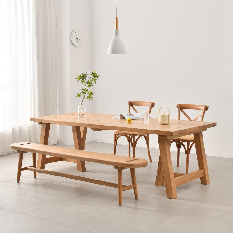 Modern 1/2/4/5 Pieces Dining Bench Set Rectangle Pine Wood Dining Table for Kitchen