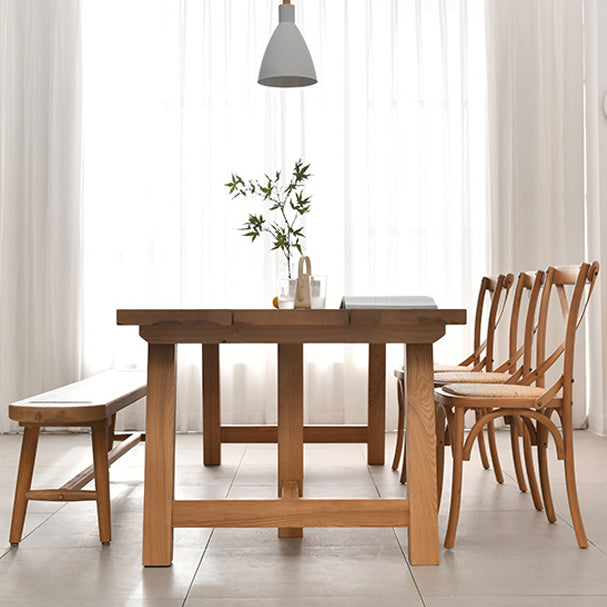 Modern 1/2/4/5 Pieces Dining Bench Set Rectangle Pine Wood Dining Table for Kitchen