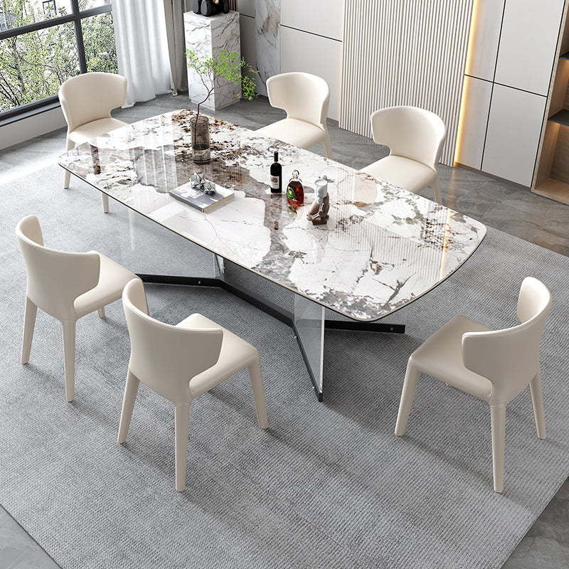 Contemporary 1/4/5/6/7 Pieces Dining Set Trestle Table Table Set for Home Use
