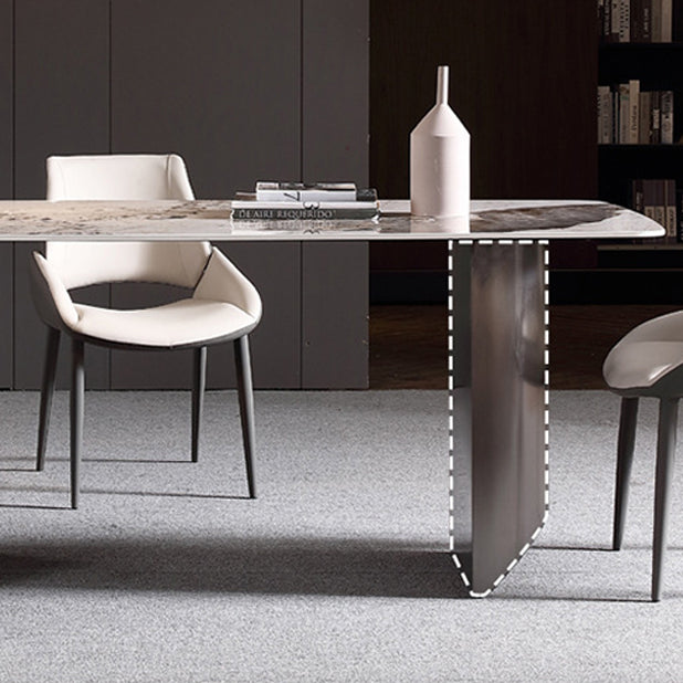 Modern Style 1/2/5/6 Pieces Dining Set Sintered Stone Dining Table with Chairs