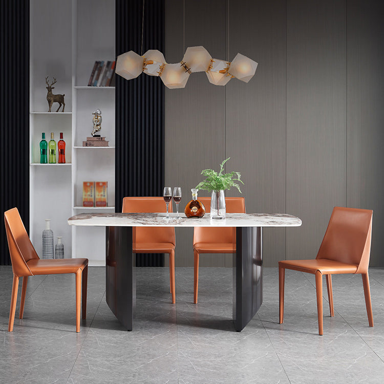 Modern Style 1/2/5/6 Pieces Dining Set Sintered Stone Dining Table with Chairs