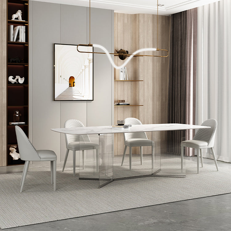 Modern 1/3/4/5/6 Pieces Dining Set Rectangle Sintered Stone Dining Table Set