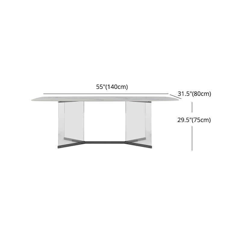 Modern 1/3/4/5/6 Pieces Dining Set Rectangle Sintered Stone Dining Table Set