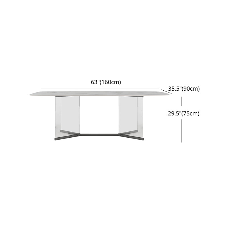 Modern 1/3/4/5/6 Pieces Dining Set Rectangle Sintered Stone Dining Table Set