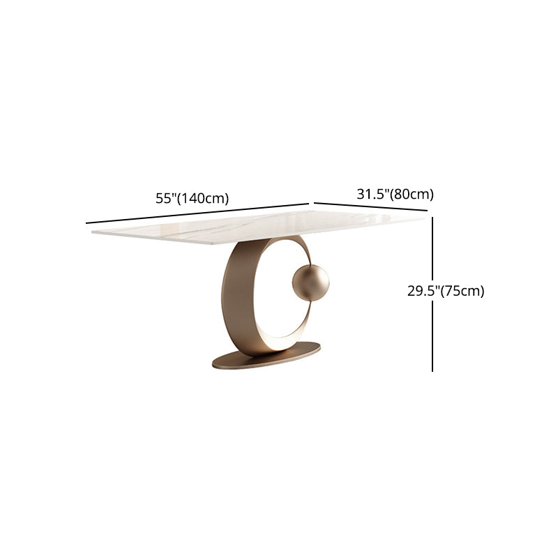 Luxury 1/3/4/6/7 Pieces Dining Set Sintered Stone Dining Table with Leather Chairs