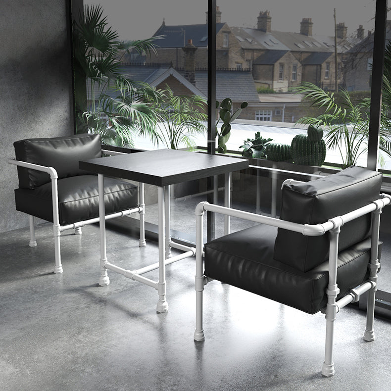Industrial Style Dining Table Solid Wood Dining Table with Trestle Base