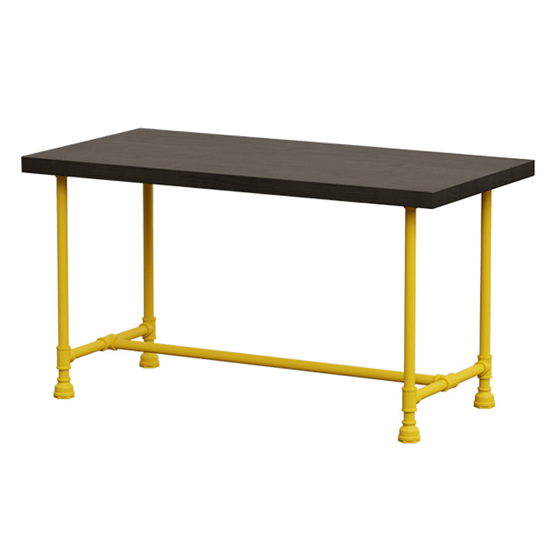 Industrial Style Dining Table Solid Wood Dining Table with Trestle Base