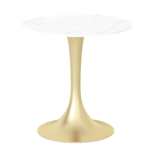 Luxury Sintered Stone Top Dining Table Round Table with Gold Metal Pedestal