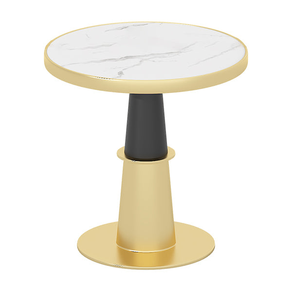 Luxury Sintered Stone Top Dining Table Round Table with Gold Metal Pedestal