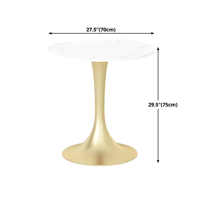 Luxury Sintered Stone Top Dining Table Round Table with Gold Metal Pedestal