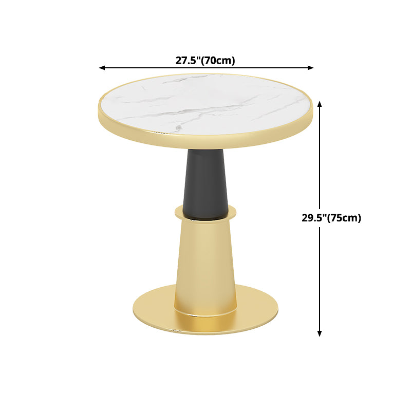 Luxury Sintered Stone Top Dining Table Round Table with Gold Metal Pedestal