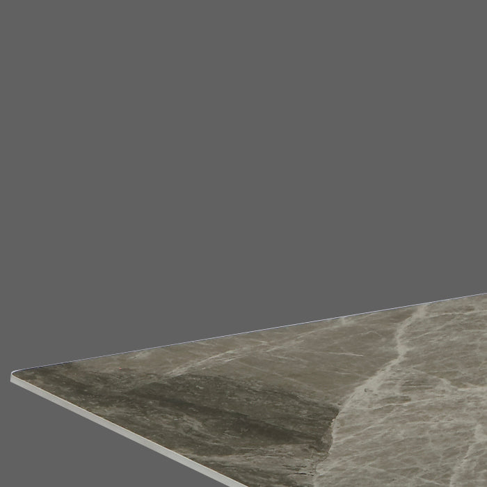 Rectangle 4 Legs Modern Dining Table Grey Tone Fixed Table of Sintered Stone
