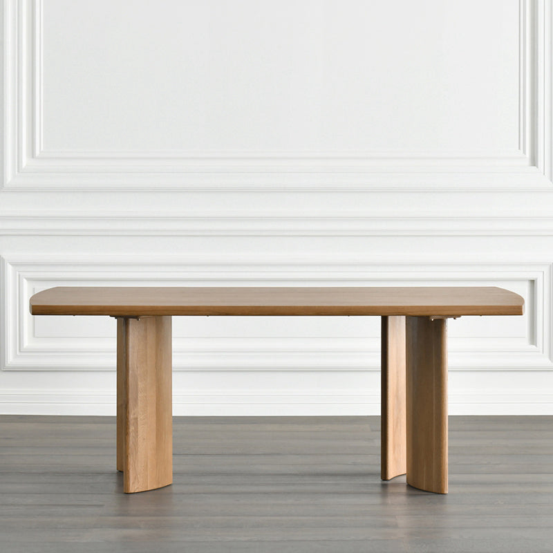 Rectangle Pine Wood Table Modern Dining Table with 4 Legs for Restaurant