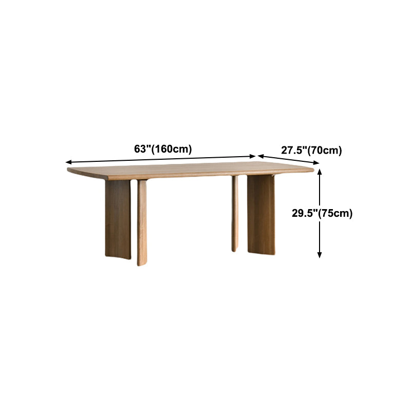 Rectangle Pine Wood Table Modern Dining Table with 4 Legs for Restaurant