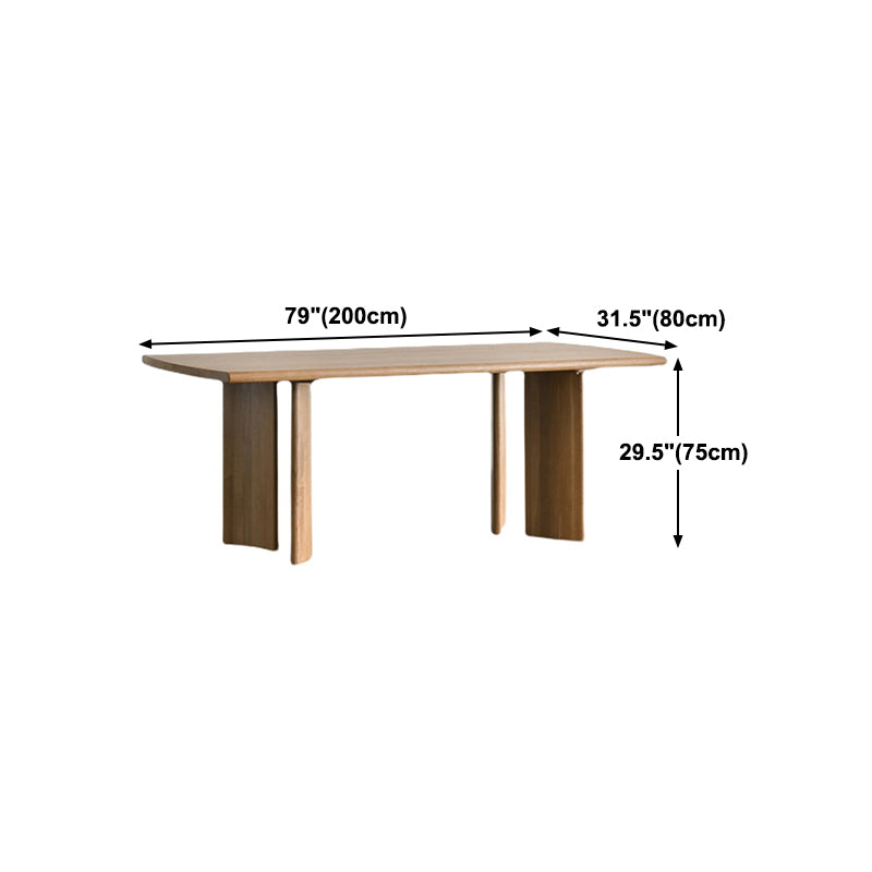 Rectangle Pine Wood Table Modern Dining Table with 4 Legs for Restaurant