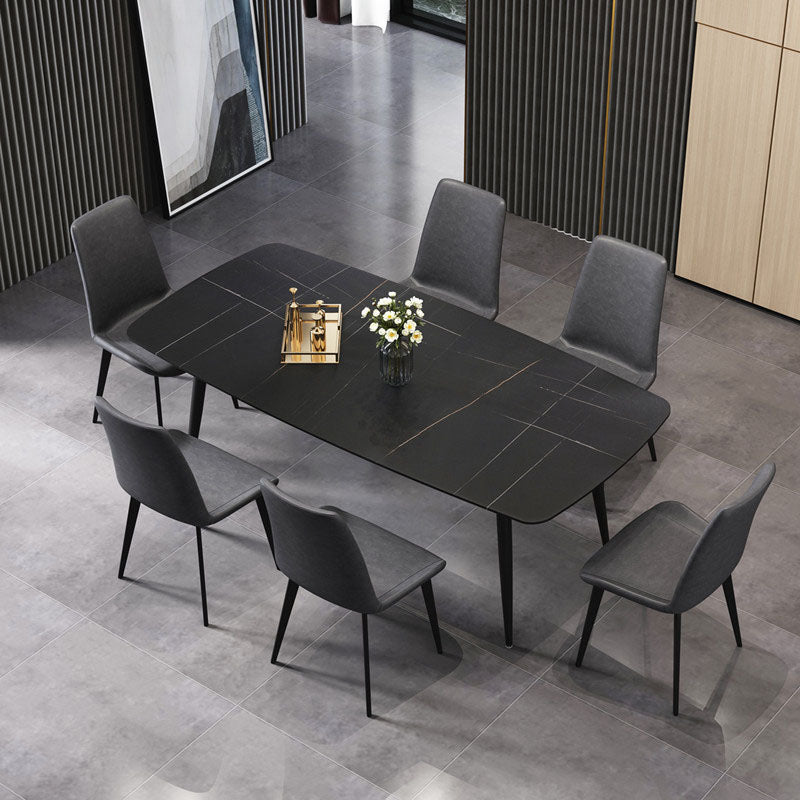 Rectangle Stone Top Dining Table Contemporary Dining Table with 4 Legs