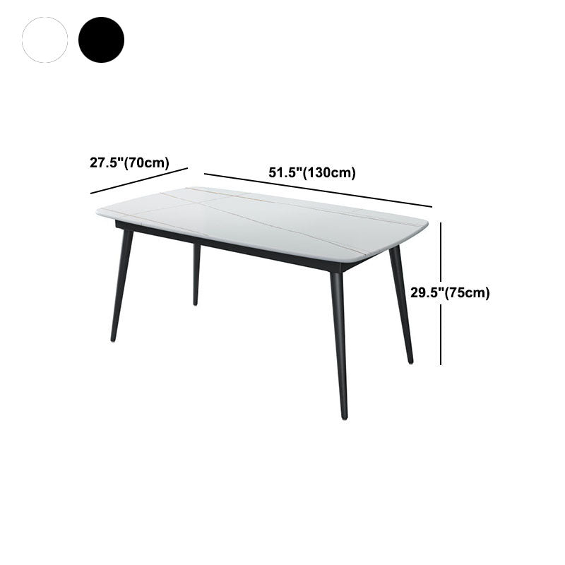 Rectangle Stone Top Dining Table Contemporary Dining Table with 4 Legs