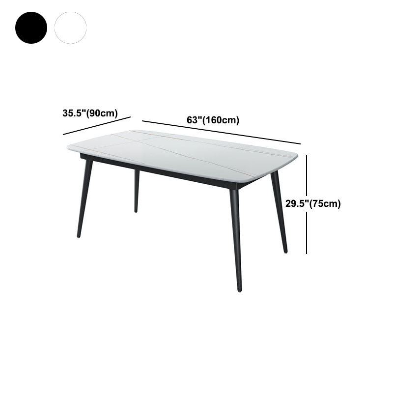 Rectangle Stone Top Dining Table Contemporary Dining Table with 4 Legs