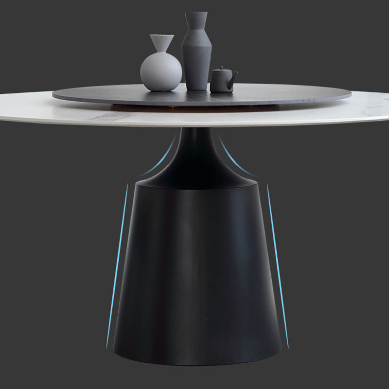 Modern Sintered Stone Dining Table Round Dining Room Table with Pedestal Base