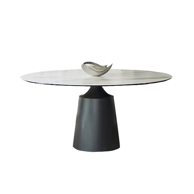 Modern Sintered Stone Dining Table Round Dining Room Table with Pedestal Base