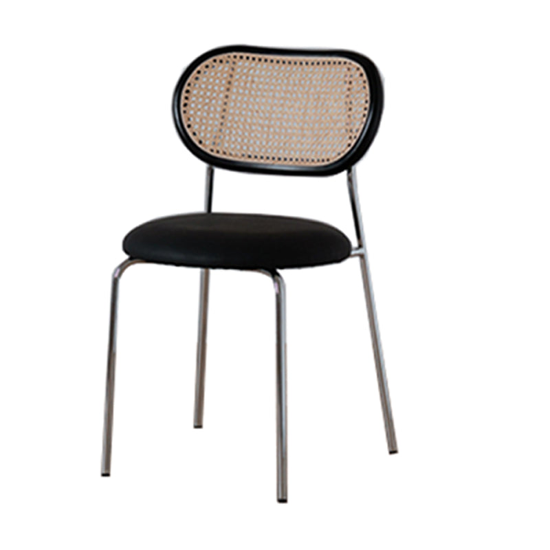 Modern Style PU Leather Chair Cane Back Armless Dining Chair