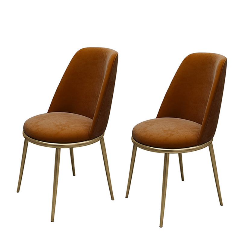 Armless Dining Chairs Glam Style Velvet Side Chairs for Dining Room