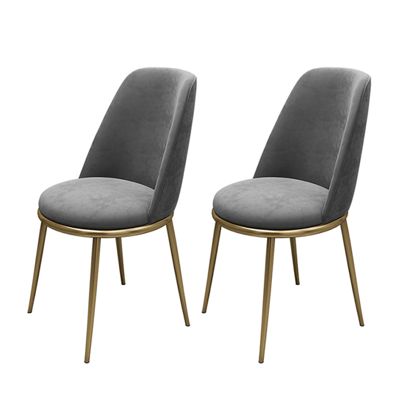 Armless Dining Chairs Glam Style Velvet Side Chairs for Dining Room