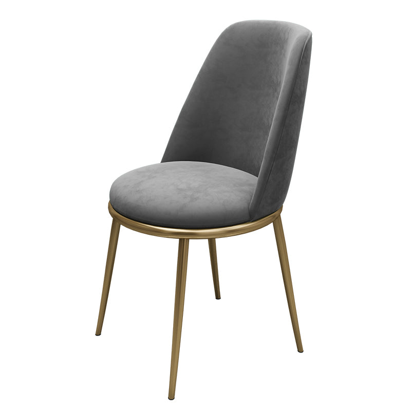 Armless Dining Chairs Glam Style Velvet Side Chairs for Dining Room