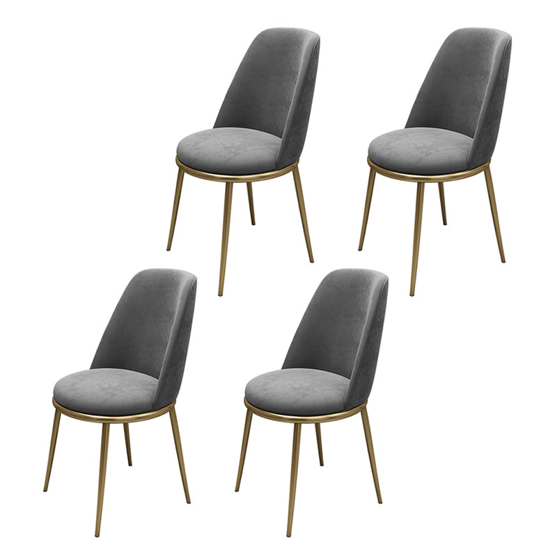 Armless Dining Chairs Glam Style Velvet Side Chairs for Dining Room