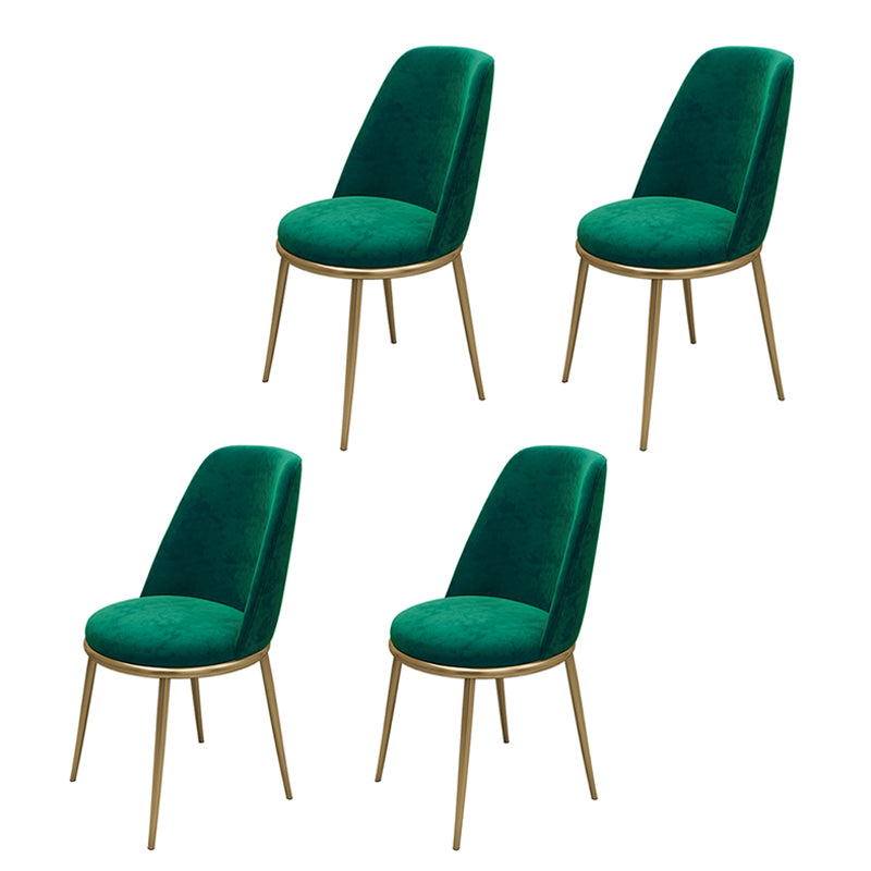 Armless Dining Chairs Glam Style Velvet Side Chairs for Dining Room