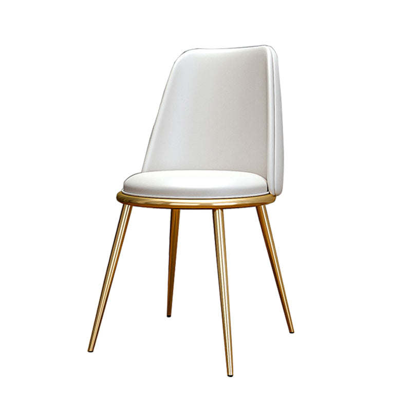 Glam Style Side Chair Parsons Indoor Dining Chair with Gold Legs