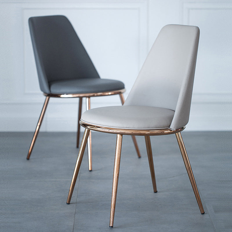 Glam Style Side Chair Parsons Indoor Dining Chair with Gold Legs