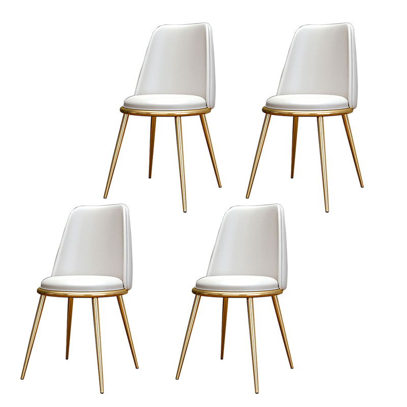 Glam Style Side Chair Parsons Indoor Dining Chair with Gold Legs