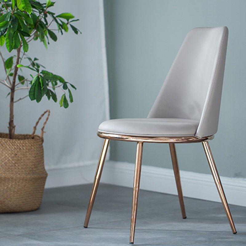 Glam Style Side Chair Parsons Indoor Dining Chair with Gold Legs